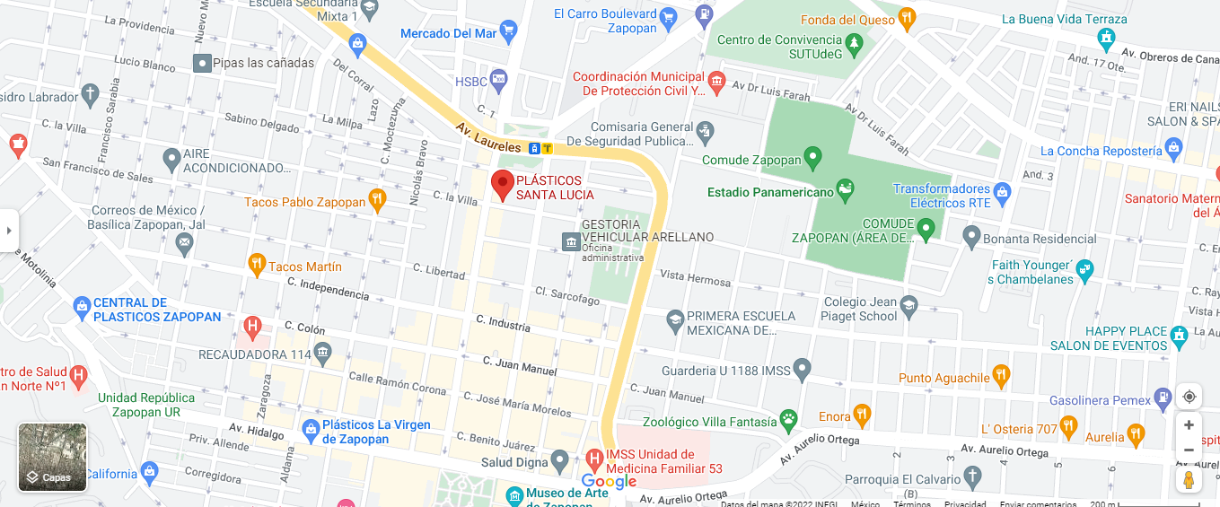 Ubicación Plásticos Santa Lucia